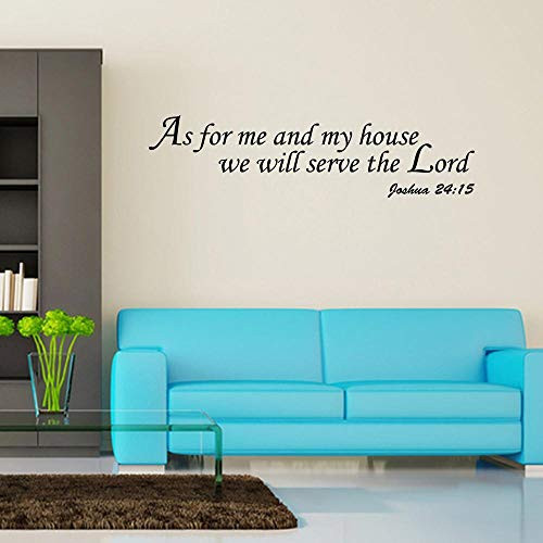 Quotes Art Decals Vinyl Removable Wall Stickers As for Me and My House We Will Serve The Lord for Living Room Bedroom
