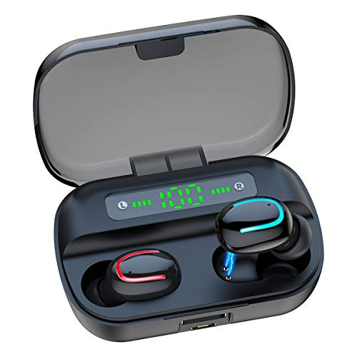 CUIZI Wireless Earbuds Bluetooth Headphones5.0 HD Stereo Sound Wireless Headset IPX7 Waterproof Headphones Built-in Mic Noise CancelingLong Playtime with Charging Case