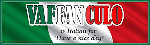 Vaffanculo Have a Nice Day Sarcastic Funny Sign in Italian with Italy Flag  Fun Sign Factory Original Funny Quote Sign