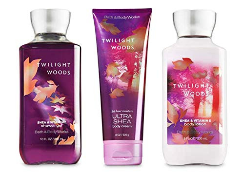 Bath  and  Body Works Ultra Shea Body Cream Body Lotion Shower Gel Twilight Woods Bundle  3-Pack