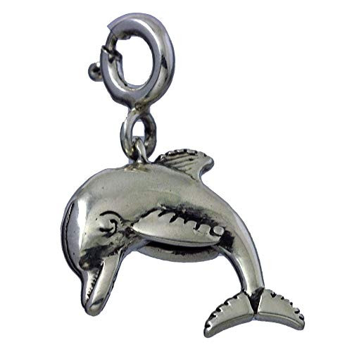 Fourseven Jewelry 925 Sterling Silver Bead Charm Pendant   Diving In The Distance Dolphin Charm for Bracelet and Necklace