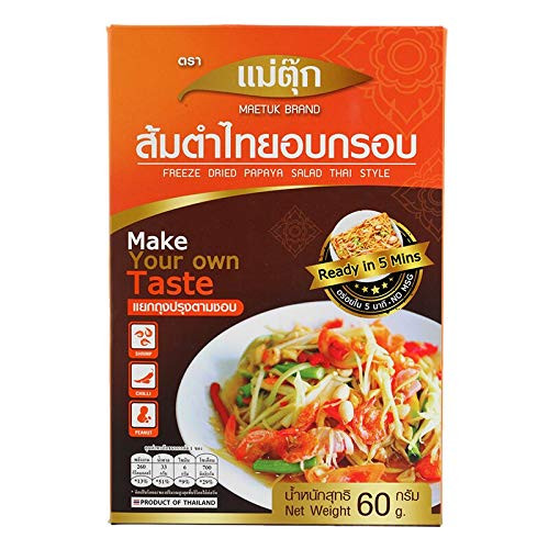 Freeze Dried Instant Papaya Salad Thai Style - Somtam Thai  Papaya salad is ready to serve.