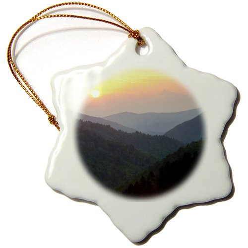 3dRose orn_146552_1 Sunset, Great Smoky Mountains, Tennessee, Usa Us43 Bjy0003 Jaynes Gallery Snowflake Ornament, Porcelain, 3-Inch