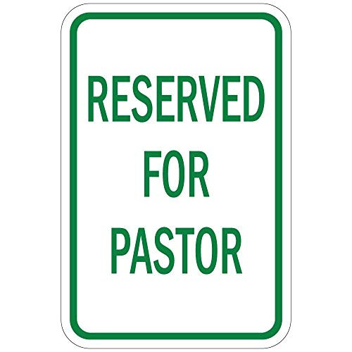 weewen Reserved for Pastor Green Wall Decor Sign Metal Sign for Outdoor Yard Safety Sign Aluminum Signs