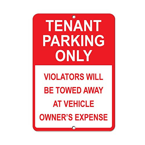weewen Tenant Parking Only Violators Towed Away at Owners Expense Wall Decor Sign Metal Sign for Outdoor Yard Safety Sign Aluminum Signs