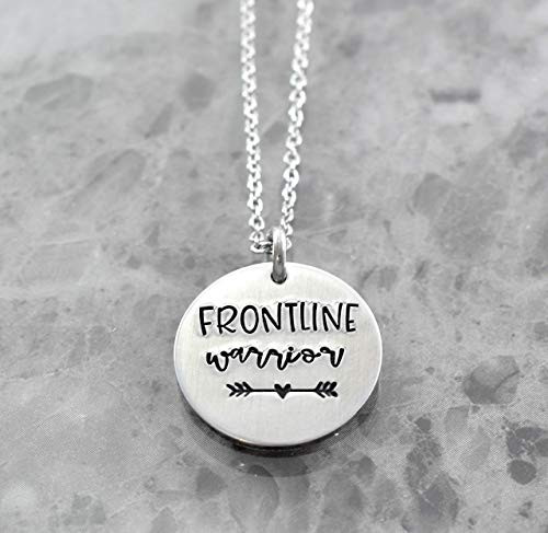 Nurse Necklace Frontline Warrior Doctor Gift Covid 19 Coronavirus Warrior Frontline Responders Gift ER Nurse 2020