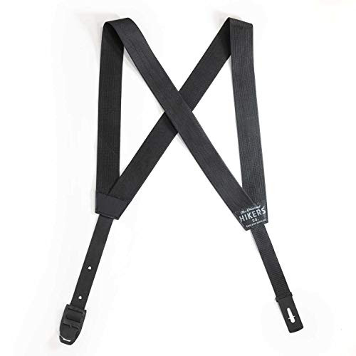 HIKERS Hidden Suspenders for Men Invisible  and  Adjustable Belt Alternative Black