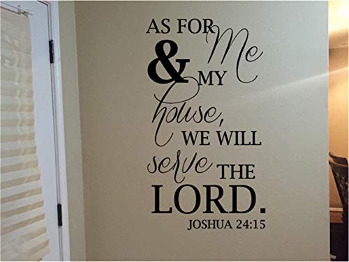Vinyl Wall Decals Quotes Sayings Words Art Deco Lettering Inspirational Wall Decal Quote As for Me and My House We Will Serve The Lord Wall Words Decal for Living Room Bedroom
