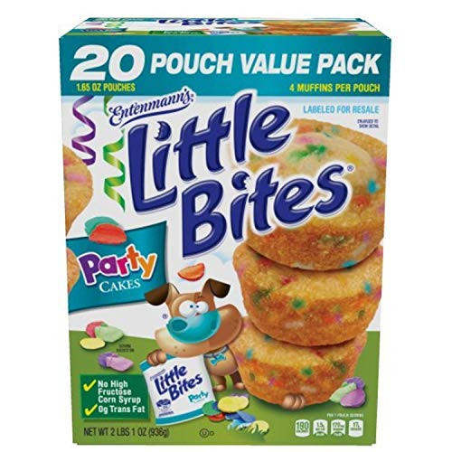 Entenmanns   Little Bites   Party Cakes   20 Pouches 80 Muffins   4 Muffins in each Pouch   Delicious   Yummy   Tasty   Net WT 2 LB 1 oz  936g    1 Box  -SET OF 3