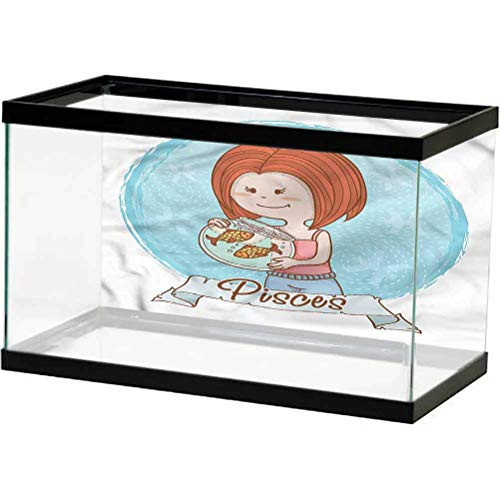 ScottDecor Zodiac Pisces Aquarium Background Sticker Girl Holding Aquarium PVC Self-Adhesive Decor Wall L30 X H12 Inch ScottDecor Zodiac Pisces Aquarium Background Sticker Girl Holding Aquarium PVC Self-Adhesive Decor Wall L30 X H12 Inch