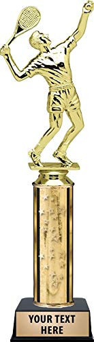 Crown Awards Tennis Serve Male Trophies Gold Stars Tennis Serve Male Trophy with Custom Engraving