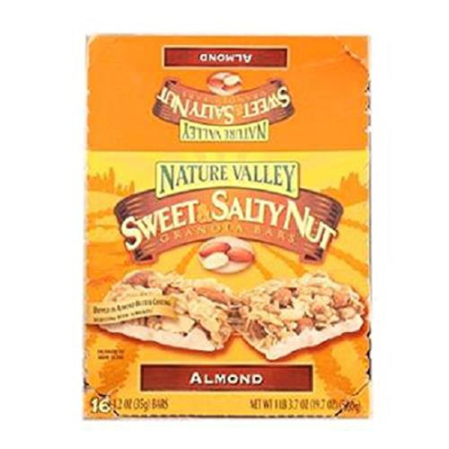 Nature Valley Chewy Bar Sweet  and  Salty Nuts Almond Count 16  1.2 oz  - Granola Cereal Oat Brkfast Bar   Grab Varieties  and  Flavors