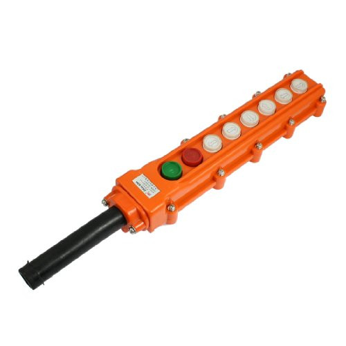 Uxcell a12111900ux0304 Hoist Crane Control Station 6 Ways Push Button Switch, AC 250V/5 Amp, 500V/2 Amp