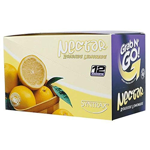 Syntrax - Nectar - Grab N Go - Roadside Lemonade - 12 Individual Servings - High Protein 23g - Zero Carbs - Zero Fat - Lactose  and  Gluten Free