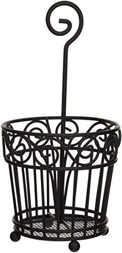 Spectrum Diversified Scroll Silverware Caddy, Black