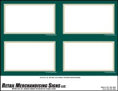YZC703 Price Sign Laser Cards Blank Green Gold Border PC Printable 3 Sizes Available 100 8 1 2 inch x 11 inch Sheets Per Pack Retail-Supermarket-Grocery Business Store Signs 3 1 2 inch x 5 1 2 inch 4up 400 cards YZC703 Price Sign Laser Cards Blank Green Gold Border PC Printable 3 Sizes Available 100 8 1 2 inch x 11 inch Sheets Per Pack Retail-Supermarket-Grocery Business Store Signs 3 1 2 inch x 5 1 2 inch 4up 400 cards