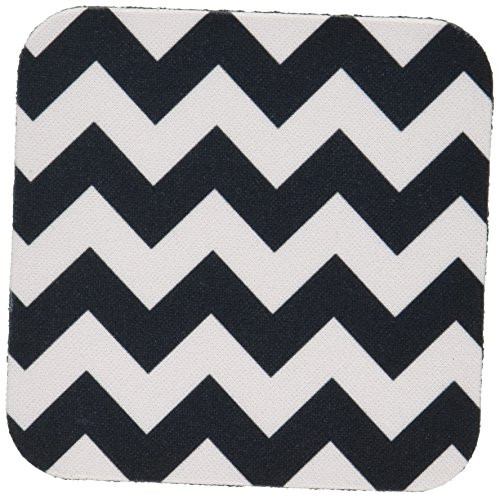 3dRose cst_149894_1 Chevron Pattern Soft Coasters, Black/White, Set of 4