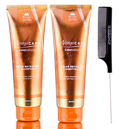 Avlon Affirm Care Colorsations Color Retention Shampoo  and  Conditioner DUO Set  w Sleek Comb  Color Sations  8 oz   8 oz Comb KIT