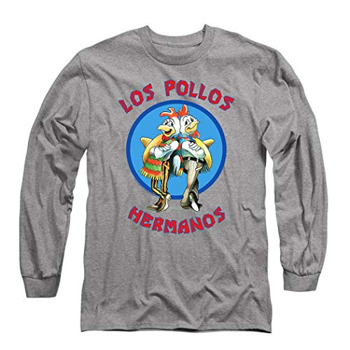 Popfunk Breaking Bad Los Pollos Longsleeve T Shirt and Stickers Large Heather Gray Popfunk Breaking Bad Los Pollos Longsleeve T Shirt and Stickers Large Heather Gray
