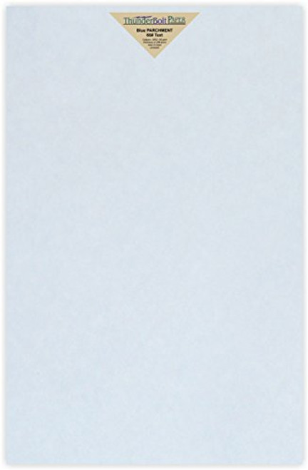 50 Light Blue Parchment 60# Text (=24# Bond) Paper Sheets - 11" X 17" (11X17 Inches) Tabloid|Ledger|Booklet Size - 60 Pound is Not Card Weight - Vintage Colored Old Parchment Semblance