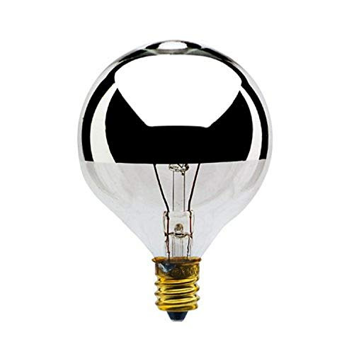 Bulbrite Pack of  25  25 Watt Dimmable Half Chrome G16.5 Candelabra  E12  Incandescent Bulb