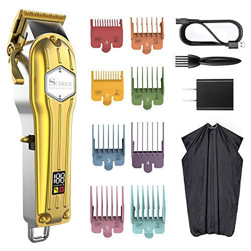 SURKER Mens Hair Clippers Cordless Hair Trimmer Beard Trimmer Barber Hair Cutting Kit Machine Professional Rechargeable SURKER Mens Hair Clippers Cordless Hair Trimmer Beard Trimmer Barber Hair Cutting Kit Machine Professional Rechargeable