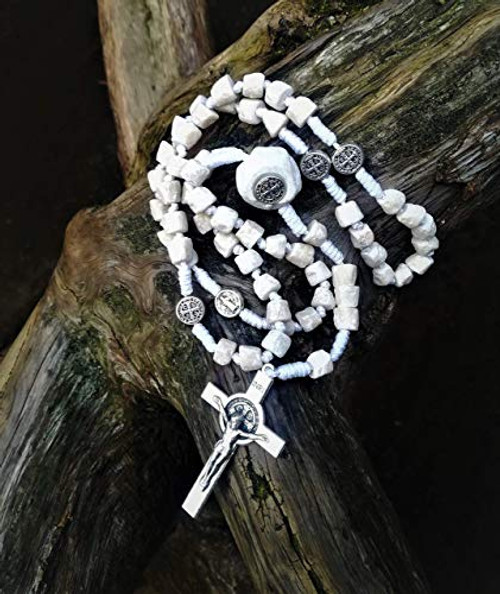 Saint St Benedict Rosary - Medjugorje Natural Stone Handmade Catholic Rosary Beads Saint St Benedict Rosary - Medjugorje Natural Stone Handmade Catholic Rosary Beads