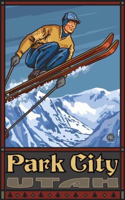 Northwest Art Mall Park City Utah Ski Jumper Artwork by Paul A Lanquist, 11-Inch by 17-Inch Northwest Art Mall Park City Utah Ski Jumper Artwork by Paul A Lanquist, 11-Inch by 17-Inch