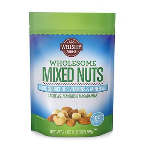 Wellsley Farms Wholesome Mixed Nuts 21 oz. SA Wellsley Farms Wholesome Mixed Nuts 21 oz. SA