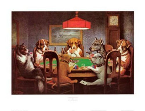 A Friend in Need Dogs Playing Poker Coolidge Print Poster Art 25x19 by Picture Peddler