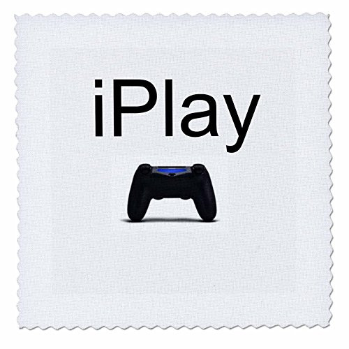 3dRose qs_180064_5 Iplay, Black Lettering on White Background, Picture of Game Controller-Quilt Square, 14 by 14-Inch 3dRose qs_180064_5 Iplay, Black Lettering on White Background, Picture of Game Controller-Quilt Square, 14 by 14-Inch