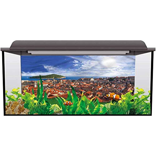 bybyhome Aquarium Background Picture EuropeanSunset of Dubrovnik City PVC Self-Adhesive Decor Wall L30 X H18 Inch bybyhome Aquarium Background Picture EuropeanSunset of Dubrovnik City PVC Self-Adhesive Decor Wall L30 X H18 Inch