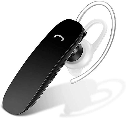 Bluetooth Earpiece for Cell Phones - GLCON Bluetooth Earbuds Wireless Headset with Noise Cancelling Mic - Long Battery Life Bluetooth Headphones for Driver Workout iPhone Samsung LG - Black