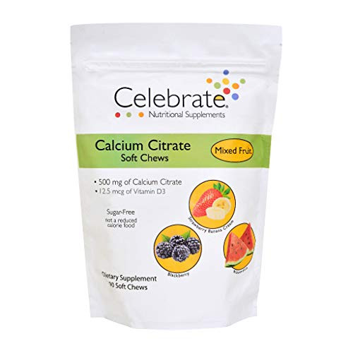 Celebrate Vitamins Calcium Citrate Soft Chews 500mg - Mixed Fruit - 90 Count