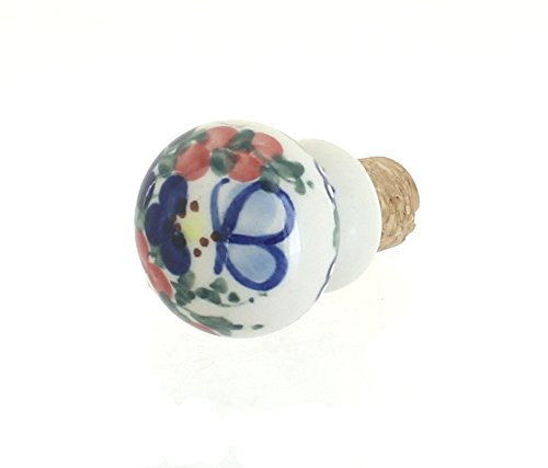 Blue Rose Polish Pottery Garden Butterfly Wine Cork