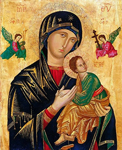 Our Lady of Perpetual Help Blessed Virgin Mary Madonna and Child Jesus Vladimir Byzantine icon POSTER A3 Russian orthodox icon Catholic prints Religious Paintings for Wall Christian Art Home Decor