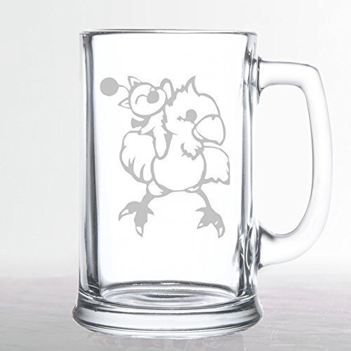 Final Fantasy - Moogle Riding Chocobo - Etched Beer Mug