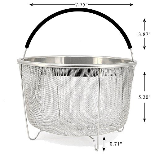 Steamer Basket for 6 or 8 qt Instant Pot Pressure Cooker, 304 Stainless Steel Steamer Insert Basket with Silicone Handle, Great Instant Pot Accessories for Steaming Vegetables Eggs Meats Steamer Basket for 6 or 8 qt Instant Pot Pressure Cooker, 304 Stainless Steel Steamer Insert Basket with Silicone Handle, Great Instant Pot Accessories for Steaming Vegetables Eggs Meats