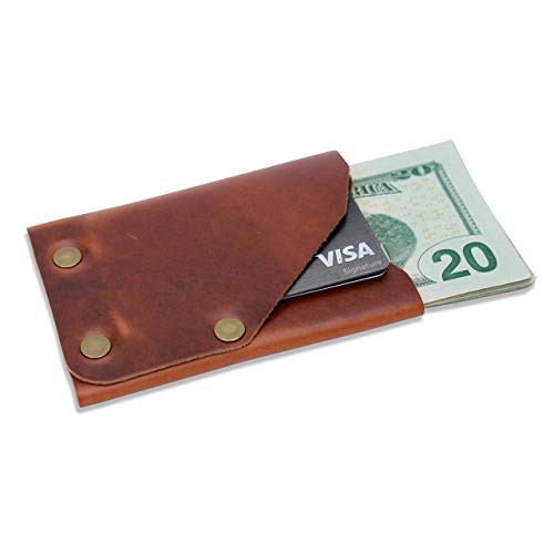 Leather Front Pocket Minimalist Wallet - Slim Compact Thin RFID Credit Card Wallet