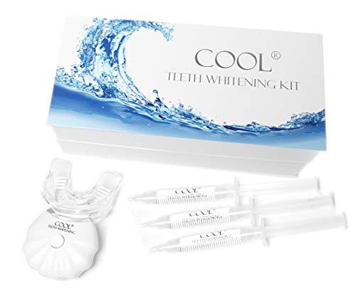 Cool Teeth Whitening Kit with LED Light 35 percent Carbamide Peroxide Teeth Whitening Products  3  Gel Syringes Easy Whitening Tray and Light