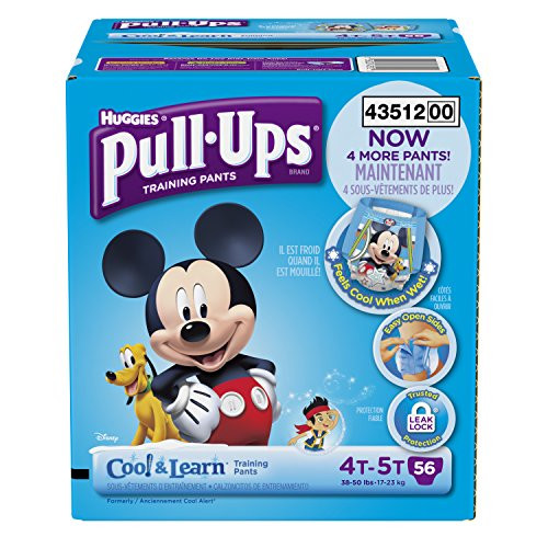 Huggies Pull-Ups Training Pants with Cool and Learn for Boys Size 4T-5T 56 Count