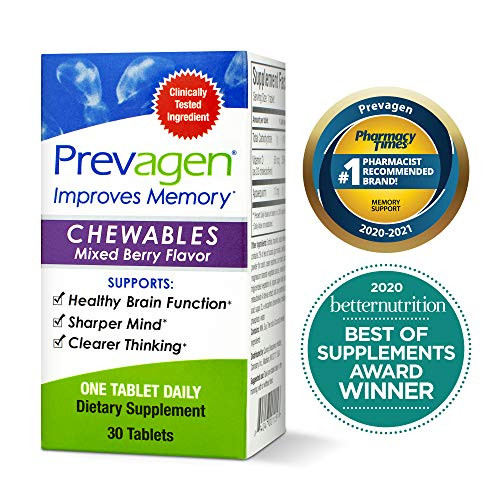 Prevagen Improves Memory Regular Strength 10mg 30 Chewables  Mixed Berry  with Apoaequorin  and  Vitamin D   Brain Supplement for Better Brain Health Supports Healthy Brain Function and Clarity