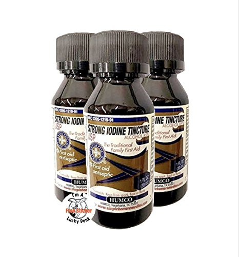 3-Pack Humco Strong Iodine Tincture 7 percent First Aid Antiseptic 1 oz Plus Free Sticker by Lucky Donk