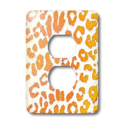 3dRose lsp_30856_6 Two Plug Outlet Cover with Orange and Yellow Leopard Print