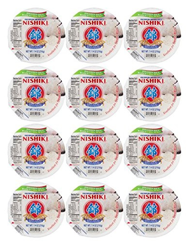 Nishiki Steamed White Rice 7.4-Ounce  Pack of 12