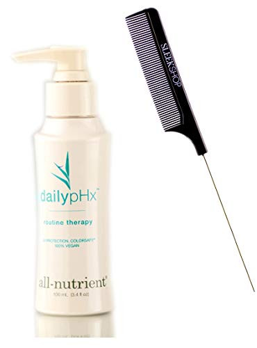 All-Nutrient Daily pHX Routine Therapy Leave In Protein Conditioner Hair Treatment  w  Sleek Comb  DailypHx UV plus  Color Protection 100 percent Vegan  3.4 oz   100 ml