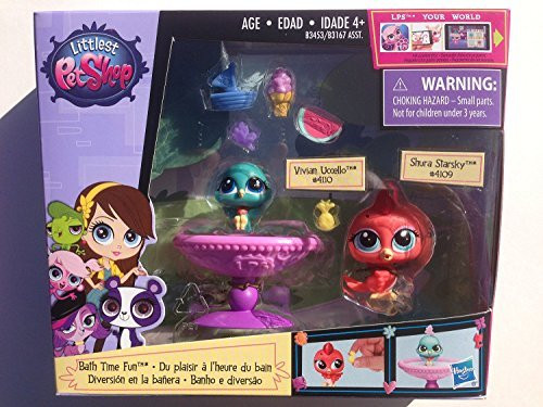Littlest Pet Shop, Bath Time Fun Set [2 Birds and Birdbath] by HASBO