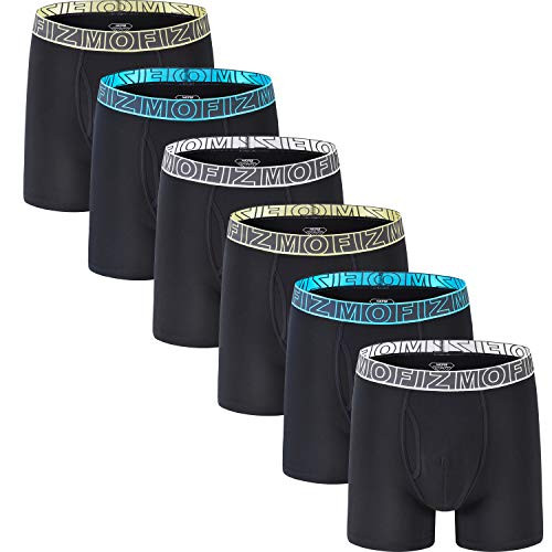 JINSHI Mens Bamboo Boxer Briefs Long Leg Breathable Underwear No Ride Up Underpants LMF208-6T
