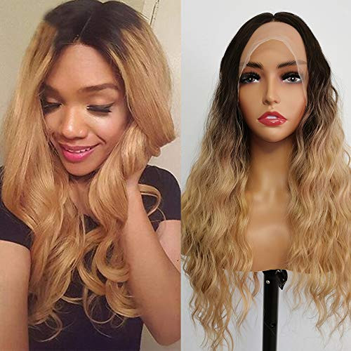 Sylhair Lace Front Wigs 30 inch Long Curly Wavy Wig for Women Dark Roots Light Blonde Wigs for Daily Party Use Heat Resistant Fiber Natural Wavy Wigs Weight 310g Sylhair Lace Front Wigs 30 inch Long Curly Wavy Wig for Women Dark Roots Light Blonde Wigs for Daily Party Use Heat Resistant Fiber Natural Wavy Wigs Weight 310g