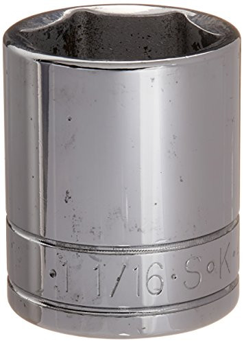 SK Hand Tool 41134 6 Point 1-1/16-Inch Standard Drive Socket, 1/2-Inch, Chrome